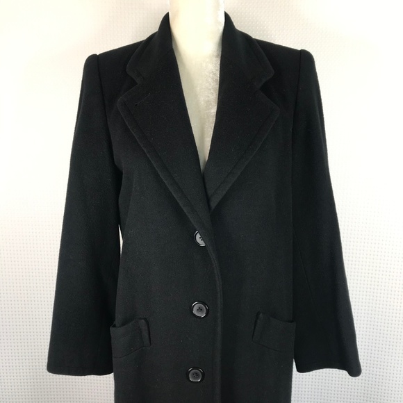 Marvin Richards Long Black Cashmere Wool Coat Sz 4 - Picture 3 of 8